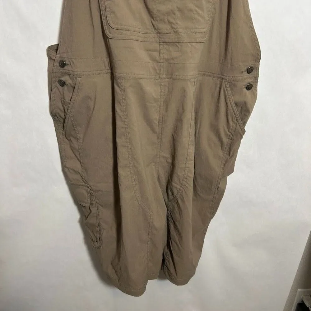 Duluth Trading Co Womens Heirloom Gardening Short Overalls 2X Khaki Tan Utility - Picture 6 of 8